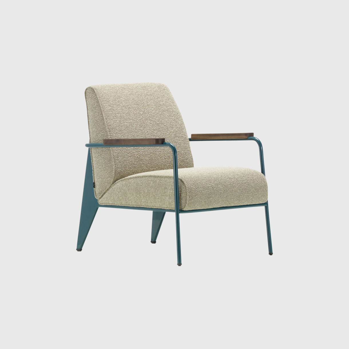 Fauteuil de Salon Armchair, Nubia, Natural Oak, Bleu Dynastie